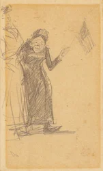 Woman Waving Flag